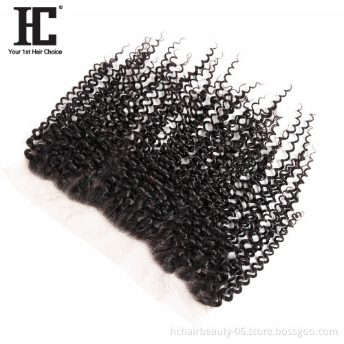 China Suppliers Natural Color Medium Brown Lace Kinky Curly Human Hair Best Selling Products 13X4 Frontal Brazilian Hairs